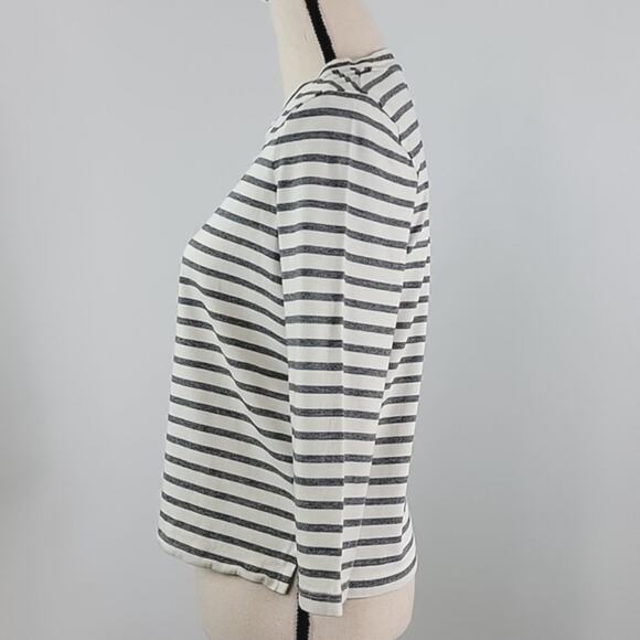 Madewell Keys 3/4 Sleeve Stripe Top in Natural Soft Gray XS - Picture 5 of 14
